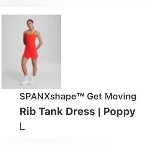 EUC SPANX GetMoving Rib Tank Dress - size XL - Poppy color